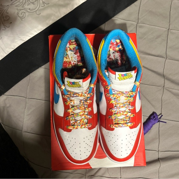 Size 11 - Nike Dunk Low x LeBron James x Fruity Pebbles Red - Picture 5 of 9